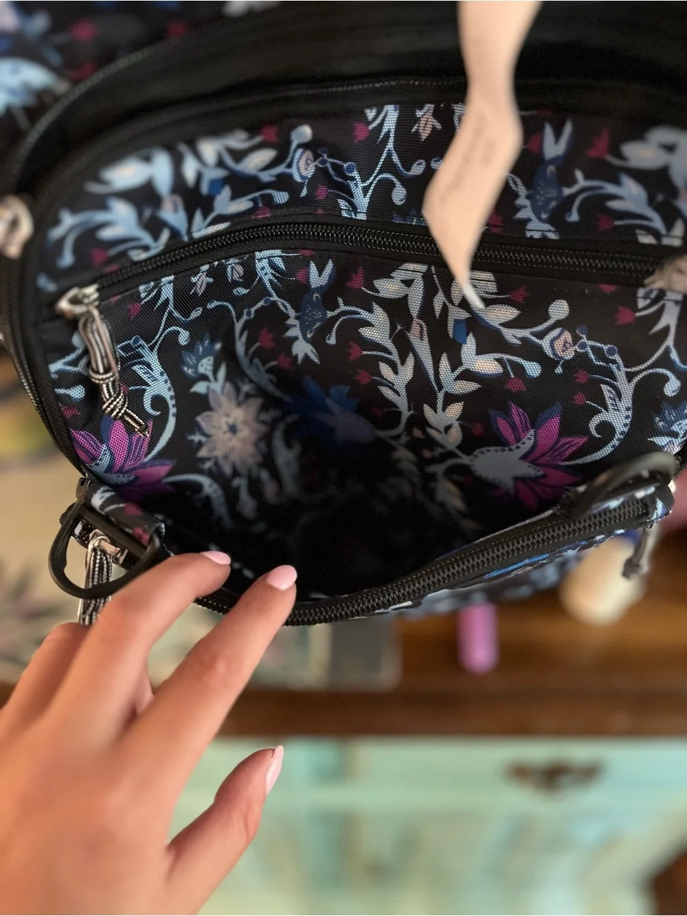 Vera Bradley Black Floral Backpack l